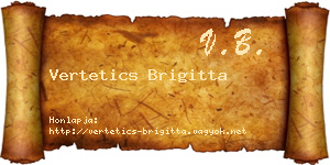 Vertetics Brigitta névjegykártya